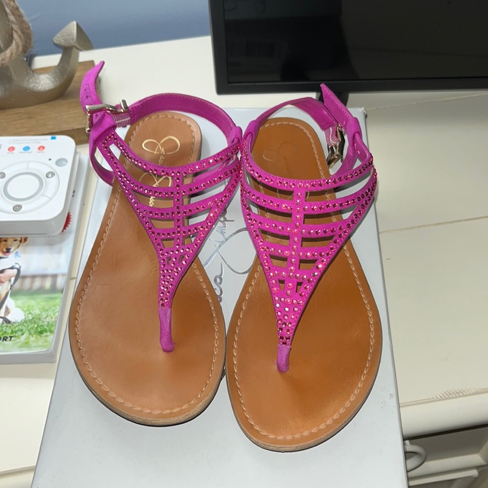 Jessica Simpson magenta sparkle sandals